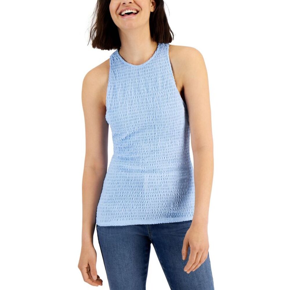 INC International Concepts Womens Smocked Halter Top